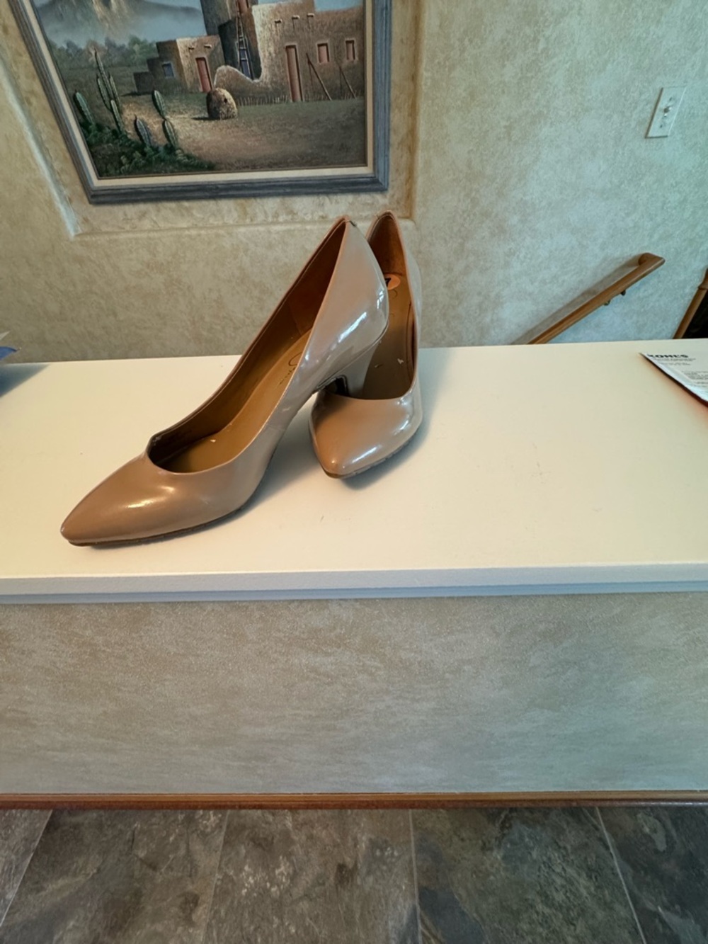 Jessica Simpson Nude Patent Pointed-Toe Pumps SZ 7